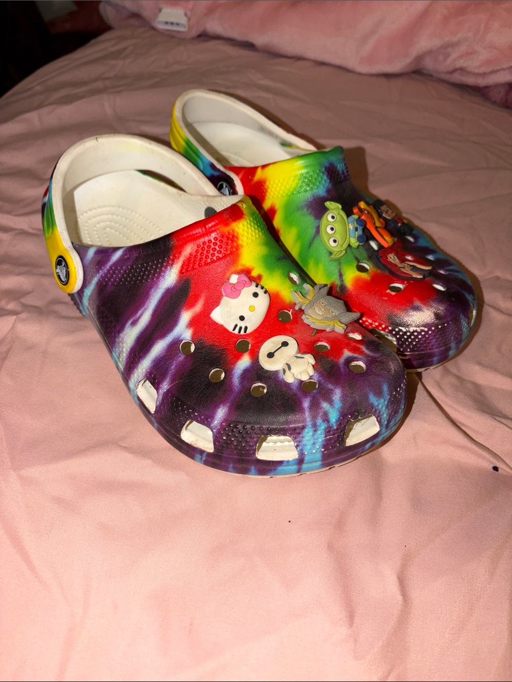CROCS Kids Tie-Dye Rainbow Clog with Character Jibbitz